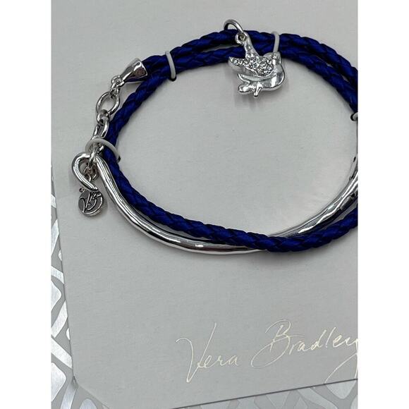 Vera‎ Bradley Rhinestone
Bird Silver Tone Braided Blue Wrap Bracelet New - Picture 5 of 12